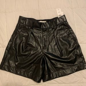 Abercrombie and fitch vegan leather shorts